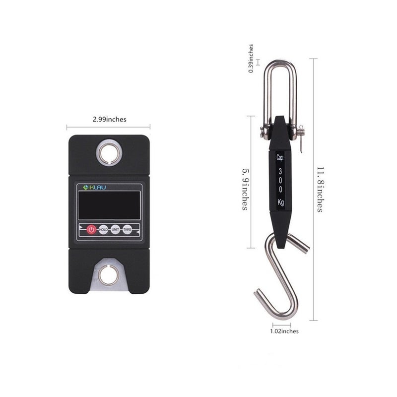 Klau Digital Hanging Scale High Precision Sensor 300 Kilogram / 600 Pound Industrial Crane Scale Silver for Farm Factory Hunting Outdoor - Image 2